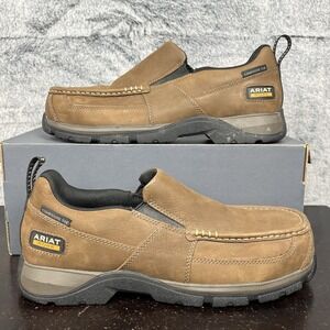 Ariat Edge LTE Slip On SD Composite Toe Brown Leather Work Boot Shoes 8.5 D